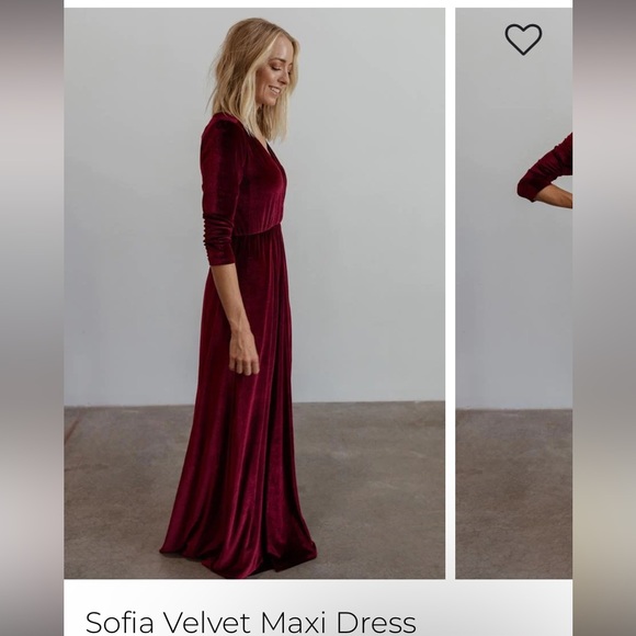 Baltic Born Sofia Velvet Maxi Dress- Mulberry, Small - Picture 2 of 5